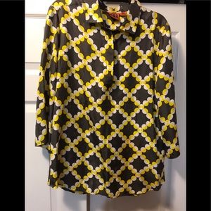 Gently Used 100% Silk Tory Burch Tunic With Front Snap Closures